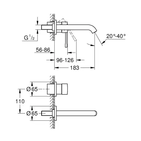 GROHE Essence new håndvaskarmatur m-size til indbygning - Poleret Cool Sunrise