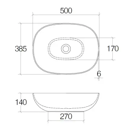 Cassøe Acquaio oval bowlevask - Mat sort