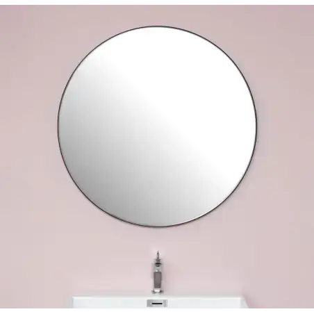 Cassøe rundt spejl med sort ramme - Ø90 cm