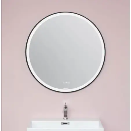 Cassøe - rundt spejl med sort ramme og touch