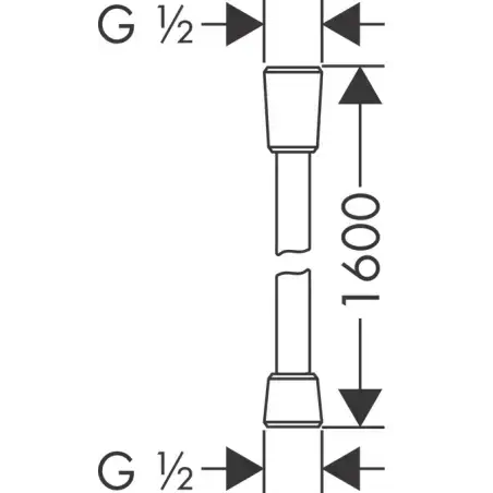 Hansgrohe Isiflex bruserslange - 1/2 inc x 1,6 m - mat sort