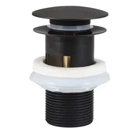 Nortiq Fordham håndvaskarmatur inkl. push open bundventil - Mat sort