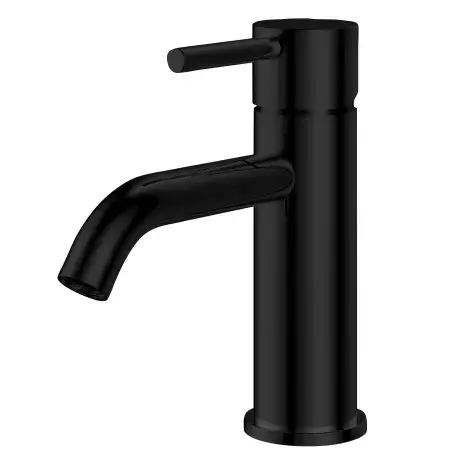 Nortiq Fordham håndvaskarmatur inkl. push open bundventil - Mat sort