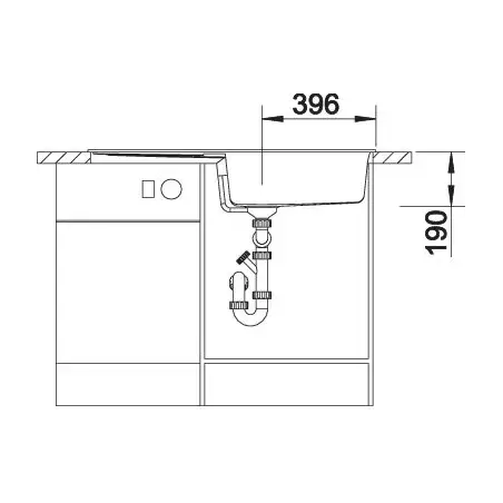 Blanco Metra XL 6S, 100 x 50 cm, køkkenvask i SILGRANIT, Vendbar - Sort