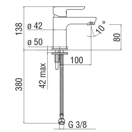 Alterna Image Håndvaskarmatur uden bundventil - Krom