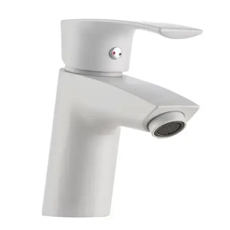 Nortiq Seattle håndvaskarmatur, uden bundventil, mat hvid