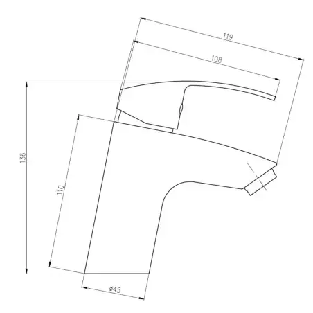 Nortiq Seattle håndvaskarmatur, uden bundventil, mat sort