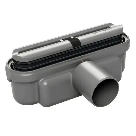 Unidrain Udløbshus lav model, Ø50 mm, m/vandlås, indbygningshøjde 69mm
