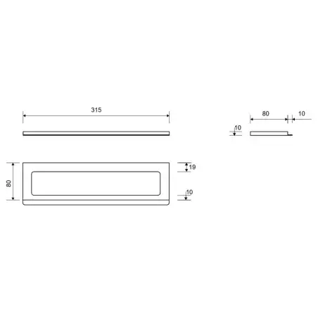 Unidrain 1500 Classicline ramme, 300 mm, højde 10 mm, Børstet stål