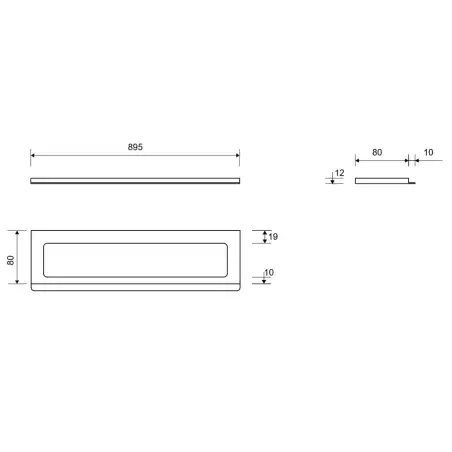 Unidran 1500 Classicline ramme 900 mm H 12 mm. Rustfrit stål/Børstet