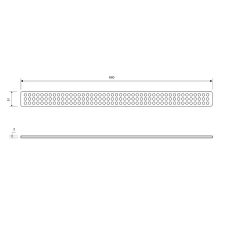 Unidrain rist Classic, 700 mm - Rustfrit stål/Børstet
