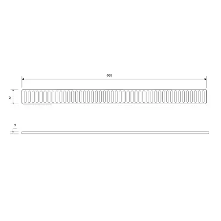 Unidrain rist Column, 700 mm - Rustfrit stål/Børstet