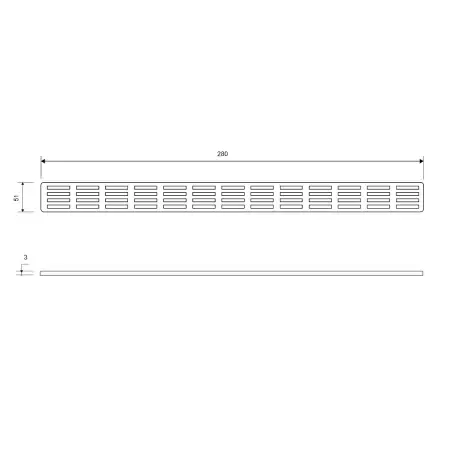 Unidrain rist Stripe, 300 mm - Rustfrit stål/Børstet