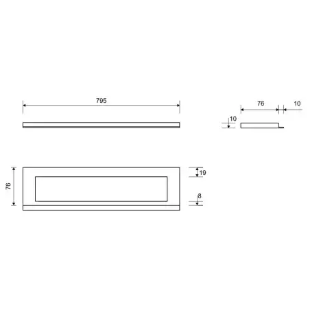 HIGHLINE RAMME 800 MM, H10MM