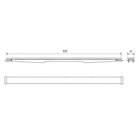 Unidrain HighLine Panel, 900 mm - Håndpoleret stål