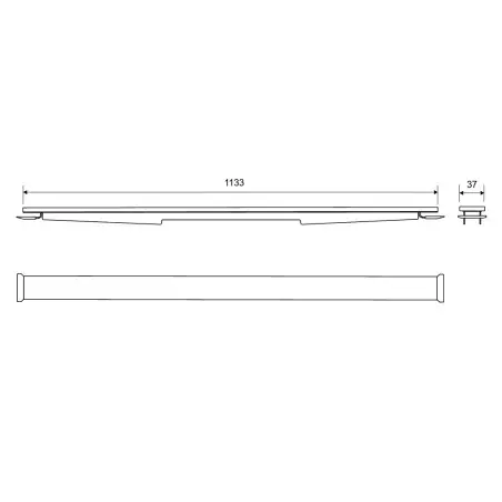 Unidrain HighLine Panel, 1200 mm - Håndpoleret stål