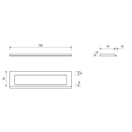 Unidrain 1918 Highline Colour ramme, 800 mm, højde 10 mm, Poleret stål