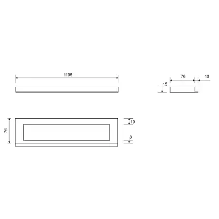 Unidrain 1918 Highline Colour ramme, 1200 mm, højde 15 mm, Poleret stål
