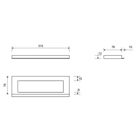 Unidrain 1917 Highline Colour ramme, 300 mm, højde 12 mm, Sort