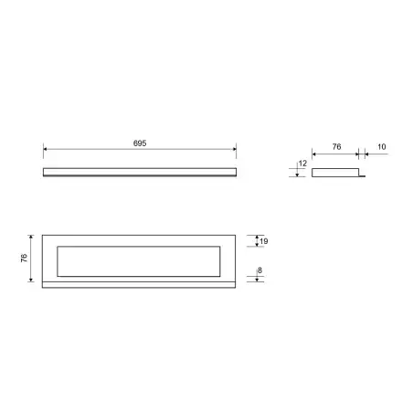 Unidrain 1916 Highline Colour ramme, 700 mm, højde 12 mm, Kobber