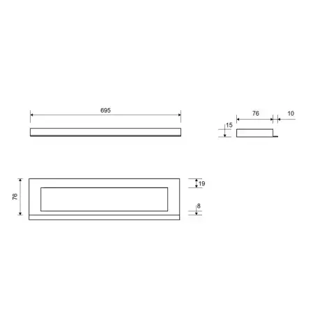 Unidrain 1916 Highline Colour ramme, 700 mm, højde 15 mm, Kobber