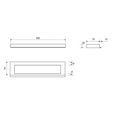 Unidrain 1916 Highline Colour ramme, 700 mm, højde 25 mm, Kobber