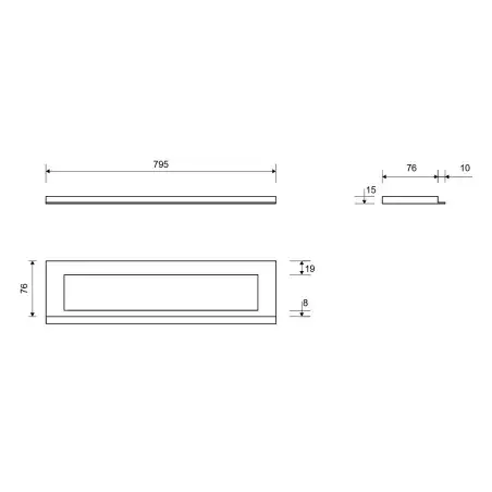 Unidrain 1917 Highline Colour ramme, 800 mm, højde 15 mm, Sort