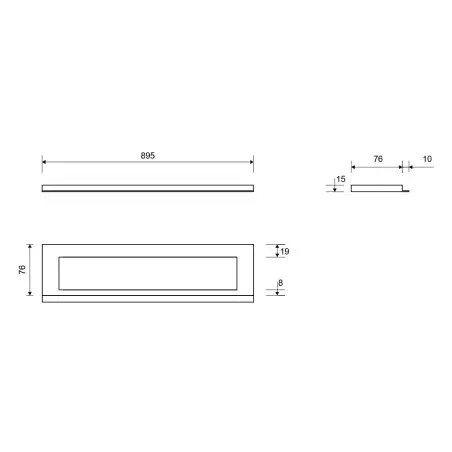 Unidrain 1915 Highline Colour ramme, 900 mm, højde 15 mm, Messing