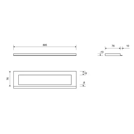 Unidrain 1916 Highline Colour ramme, 900 mm, højde 10 mm, Kobber