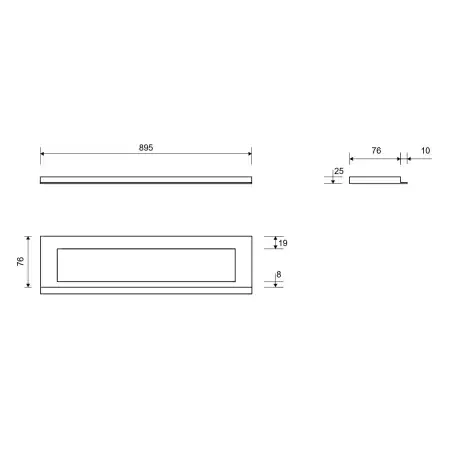 Unidrain 1917 Highline Colour ramme, 900 mm, højde 25 mm, Sort
