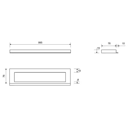 Unidrain 1917 Highline Colour ramme, 1000 mm, højde 15 mm, Sort