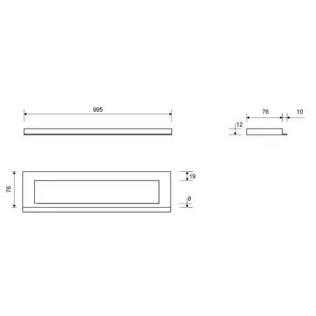 Unidrain 1917 Highline Colour ramme, 1000 mm, højde 12 mm, Sort
