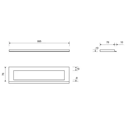 Unidrain 1917 Highline Colour ramme, 1000 mm, højde 10 mm, Sort