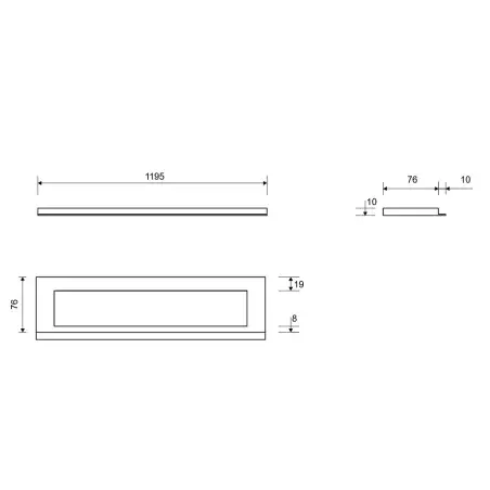 Unidrain 1917 Highline Colour ramme, 1200 mm, højde 10 mm, Sort