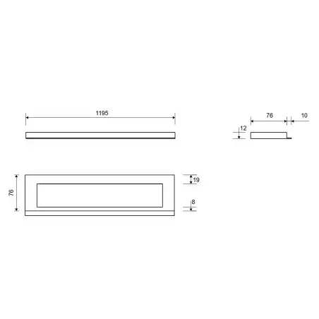 Unidrain 1917 Highline Colour ramme, 1200 mm, højde 12 mm, Sort
