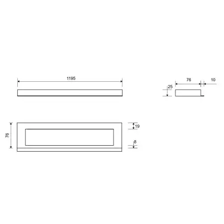Unidrain 1917 Highline Colour ramme, 1200 mm, højde 25 mm, Sort