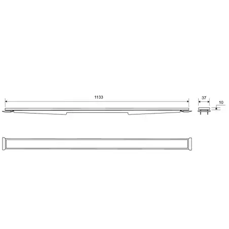 Unidrain HighLine Cassette, 1200 mm, Højde 10 mm - Rustfrit stål/Børstet