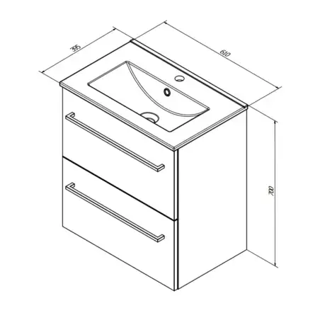 Sanibell Basicline møbelpakke, 60 x 39 cm, m/greb - whisky eg