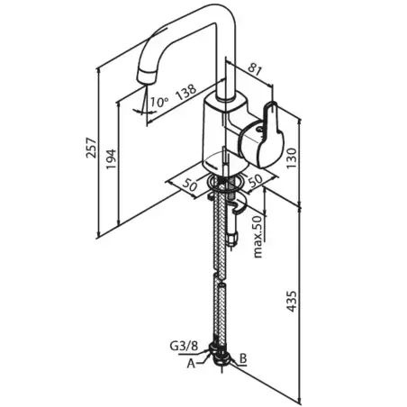 Damixa Pine håndvaskarmatur, large, uden bundventil - krom