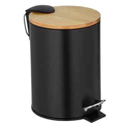 Wenko Bambusa toiletspand, bambus med sort finish