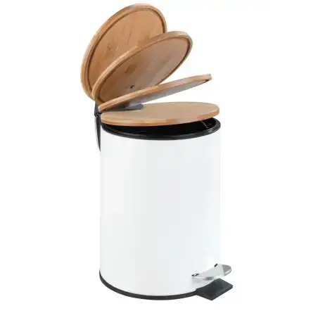 Wenko Bambusa toiletspand, bambus med hvidt finish