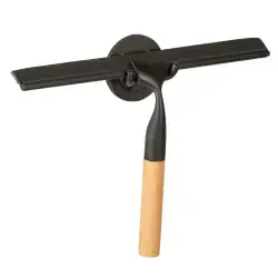 Wenko Bambusa skraber med holder, bambus med sort finish