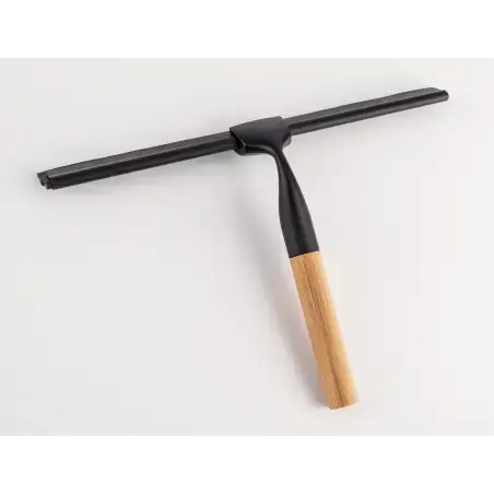 Wenko Bambusa skraber med holder, bambus med sort finish