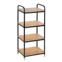 Wenko Loft stor reol, bambus med sort finish