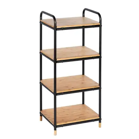 Wenko Loft stor reol, bambus med sort finish