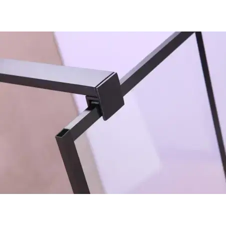 Nortiq New York brusevæg 70 cm i mat sort profil og sprosser