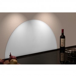 Nortiq stænkplade halvcirkel, 80 x 40 cm, Hvid glas