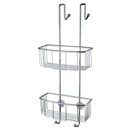 Nortiq House steel brusehylde med 2 kurve, krom