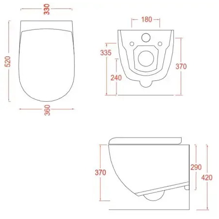 Lavabo File 2.0 væghængt toilet uden skyllekant - Mat sort
