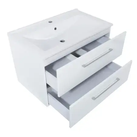 Nortiq Bakkedahl møbelpakke i højglans hvid, 2 skuffer m/softclose - 80 cm